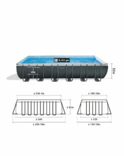 Rectangular Ultra XTR® Frame Above Ground Pool W/ Sand Filter Pump - 24' X 12' X 52" 17 Rectangular Ultra XTR® Frame Above Ground Pool W/ Sand Filter Pump - 24' X 12' X 52" -INTEXCORP Shop 26363 67EH B07 measure size 2000x2500 9ccac2e 94932.1687380010