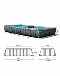 Rectangular Ultra XTR® Frame Above Ground Pool W/ Sand Filter Pump - 32' X 16' X 52" 17 Rectangular Ultra XTR® Frame Above Ground Pool W/ Sand Filter Pump - 32' X 16' X 52" -INTEXCORP Shop 26373 77EH B07 measure size 2000x2500 9ccac2e 14385.1687390256