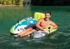 Mega River Run™ Inflatable Floating Lake Tube - Green