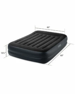 Dura-Beam® Plus Pillow Rest Air Mattress 16.5" Queen W/ Built-In Electric Pump -INTEXCORP Shop 64123ED B18 measure size 2000x2500 9ccac2e 78059.1688082616