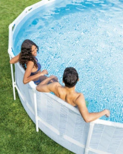 Chevron Prism Frame™ Above Ground Pool Set - 16' X 48" -INTEXCORP Shop Chevron Round D01 lifestyle 2000x2500 c9a23a7 54334.1687564035