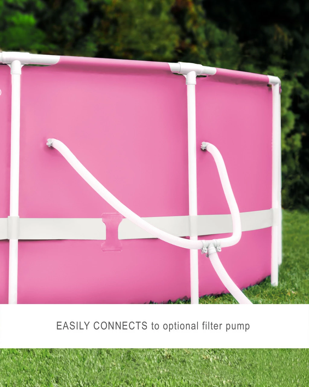 Pink Metal Frame Above Ground Pool - 8' X 30" 4 Pink Metal Frame Above Ground Pool - 8' X 30" - Image 4